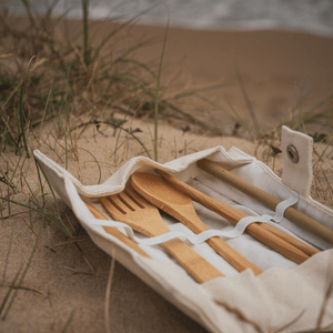 pandoo Besteck Set Bambus Picknick und Reise Besteck-Set