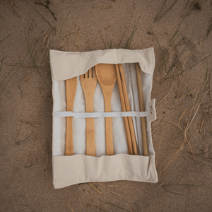 pandoo Besteck Set Bambus Picknick und Reise Besteck-Set