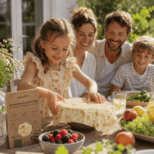 pandoo Bienenwachstuch Bienenwachstücher Starter Set (3 Größen) - Ersetzt Plastikfolie