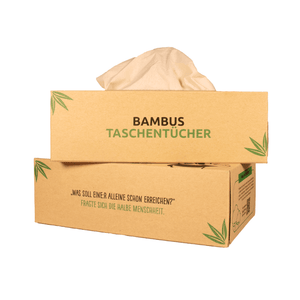 pandoo Hygienepapier Bambus Taschentücher 3-lagig | 100% Bambus | Plastikfreie Verpackung