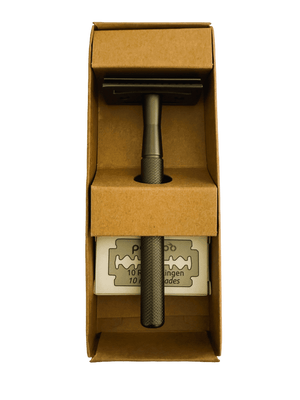 pandoo Rasierhobel Rasierhobel aus Metall | inkl. 10 Klingen und E-Book | 2 Farben