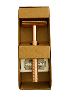 pandoo Rasierhobel Rasierhobel aus Metall | inkl. 10 Klingen und E-Book | 2 Farben