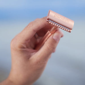 pandoo Rasierhobel Rasierhobel aus Metall | inkl. 10 Klingen und E-Book | 2 Farben