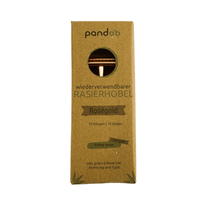 pandoo Rasierhobel Rosegold Rasierhobel aus Metall | inkl. 10 Klingen und E-Book | 2 Farben