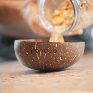 pandoo Schüsseln Kokosnuss-Set | 2 Schüsseln und 2 Löffel