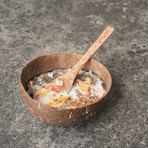 pandoo Schüsseln Kokosnuss-Set | 2 Schüsseln und 2 Löffel