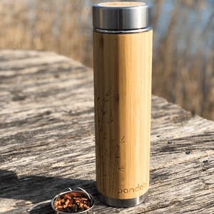 pandoo Thermobecher Bambus Thermobecher inklusive Teesieb | 360mL und 480mL Größe