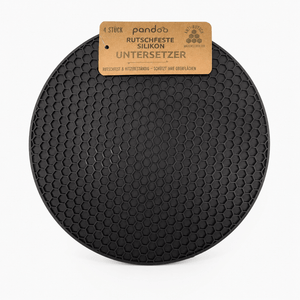 pandoo Topfuntersetzer 1 x Schwarz Silikon Topfuntersetzer mit Wabenstruktur