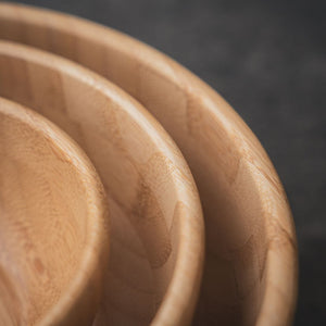 pandoo Bambus Schüsseln Robuste Bambus Schüsseln | 3 praktische Größen