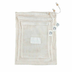 pandoo Gemüsenetz Obst- und Gemüsenetze | 3er- und 6er-Set | Bio Baumwolle