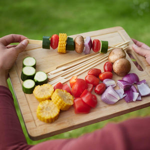 pandoo Grillstick 30 Grillsticks mit breitem Griff aus Bambus