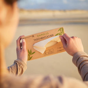 pandoo Hygienepapier Bambus Taschentücher 3-lagig | 100% Bambus | Plastikfreie Verpackung