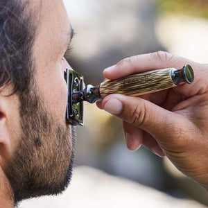 pandoo Rasierhobel Rasierhobel aus Bambus | inkl. 10 Klingen und E-Book | dünner oder breiter Griff