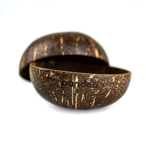 pandoo Schüsseln Kokosnuss-Set | 2 Schüsseln und 2 Löffel