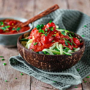 pandoo Schüsseln Kokosnuss-Set | 2 Schüsseln und 2 Löffel