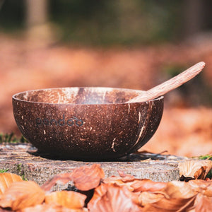 pandoo Schüsseln Kokosnuss-Set | 2 Schüsseln und 2 Löffel