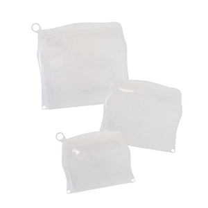 pandoo Silikonbeutel Set (1x500ml + 1x1000ml + 1x1500ml) Wiederverwendbare Silikonbeutel | Lebensmittel- und Gefrierbeutel