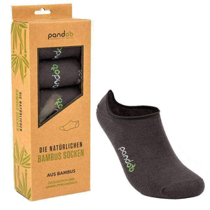 pandoo Socken 35 - 38 / Grau Bambus Füßlinge - 6er Pack