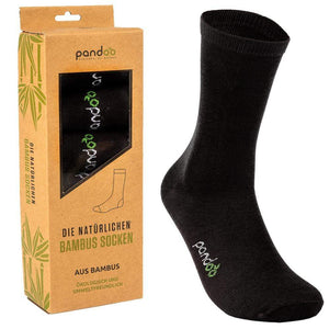 pandoo Socken 35 - 38 / Schwarz Bambus Business Socken - 6er Pack