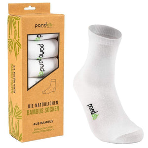pandoo Socken 35 - 38 / Weiß Bambus Sportsocken - 6er Pack