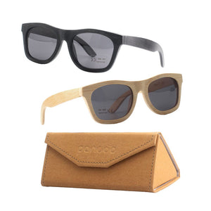 pandoo Sonnenbrille Bambus Sonnenbrille Unisex | UV400 | Schwarz
