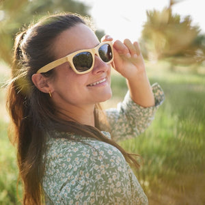 pandoo Sonnenbrille Bambus Sonnenbrille Unisex | UV400 | Schwarz