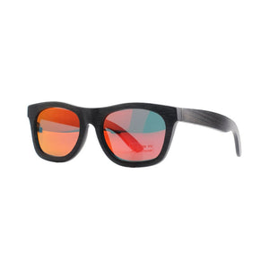 pandoo Sonnenbrille Dunkler Rahmen / Orange-polarisiert Bambus Sonnenbrille Unisex | polarisiert | UV400 | Blau | Türkis | Orange