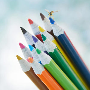 pandoo Stifte 12 Buntstifte aus recyceltem Zeitungspapier