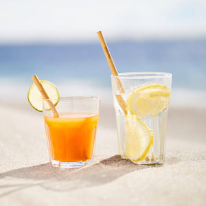 pandoo Strohhalm Plastikfreie Strohhalme aus Bambus - 100% Naturprodukt | Normale- und Cocktail-Größe