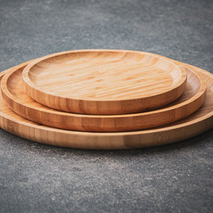 pandoo Teller Wiederverwendbare Bambusteller | 3 Größen