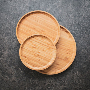 pandoo Teller Wiederverwendbare Bambusteller | 3 Größen