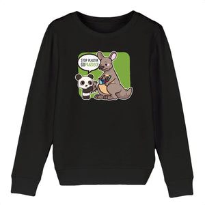 T-Pop Child Sweat-shirt Mini Changer - Stanley/Stella - DTG 3-4 years / Black Kinder Sweat-Shirt | Pullover aus Bio-Baumwolle | Unisex | Känguru