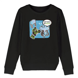 T-Pop Child Sweat-shirt Mini Changer - Stanley/Stella - DTG 3-4 years / Black Kinder Sweat-Shirt | Pullover aus Bio-Baumwolle | Unisex | Qualle