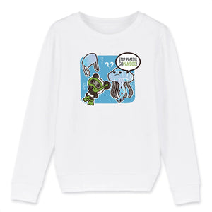 T-Pop Child Sweat-shirt Mini Changer - Stanley/Stella - DTG 3-4 years / White Kinder Sweat-Shirt | Pullover aus Bio-Baumwolle | Unisex | Qualle
