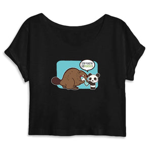 T-Pop Mantis - Crop top - DTG S / Black Crop Top aus Bio-Baumwolle | Bieber