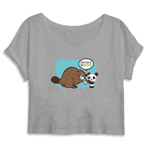 T-Pop Mantis - Crop top - DTG S / Grey Crop Top aus Bio-Baumwolle | Bieber