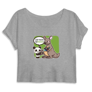 T-Pop Mantis - Crop top - DTG S / Grey Crop Top aus Bio-Baumwolle | Känguru