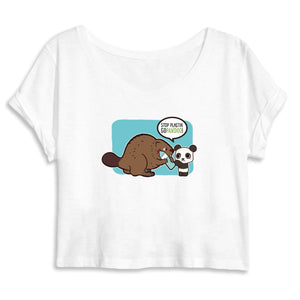 T-Pop Mantis - Crop top - DTG S / White Crop Top aus Bio-Baumwolle | Bieber