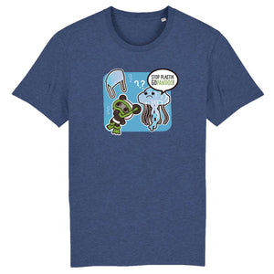 T-Pop Stanley/Stella Rocker - DTG XS / Indigo T-Shirt Stop Plastik aus Bio-Baumwolle | Unisex | Qualle