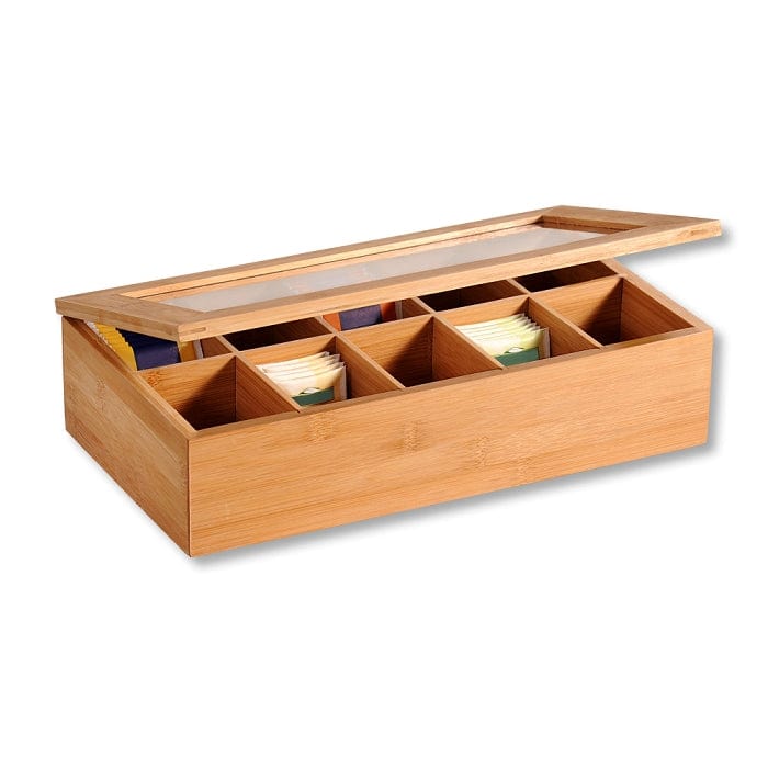 Kesper Teebox Teebox mit 10 Fächern, Bambus, FSC