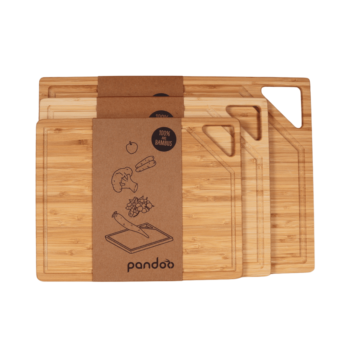 pandoo Bambus Schneidebretter Bambus Schneidebretter | 3 Größen