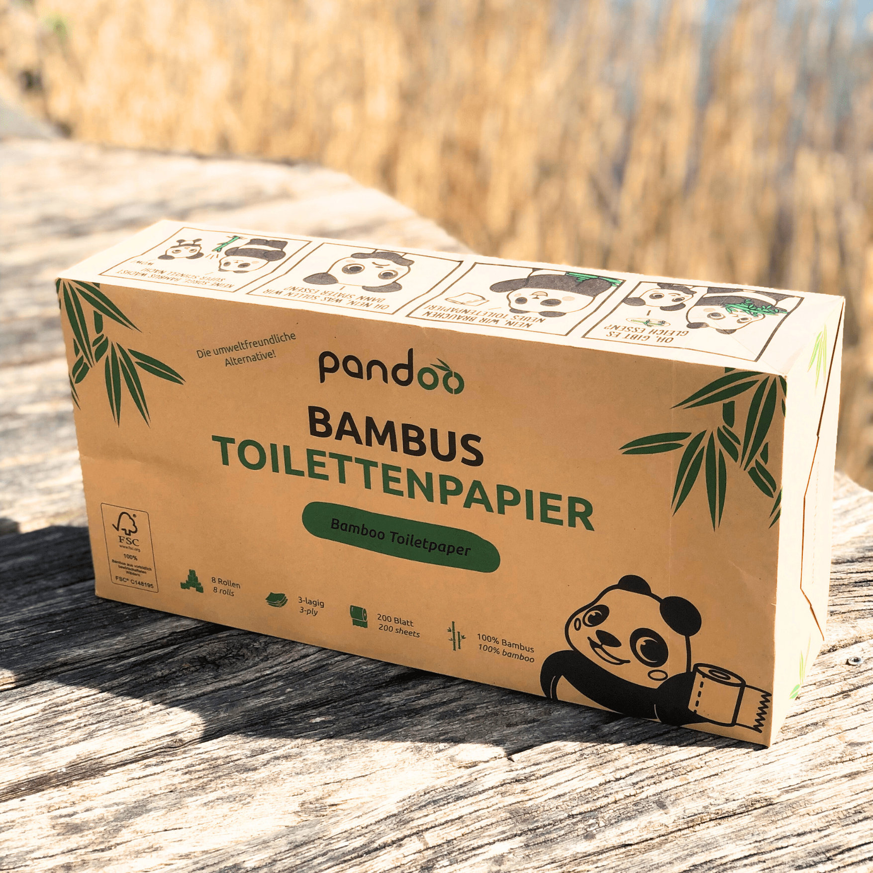 Bambus Toilettenpapier 3lagig super weich und umweltfreundlich pandoo