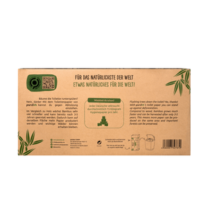 pandoo Hygienepapier Bambus Toilettenpapier 3-lagig | 100% Bambus | Plastikfreie Verpackung (Aktuell nur im ABO)