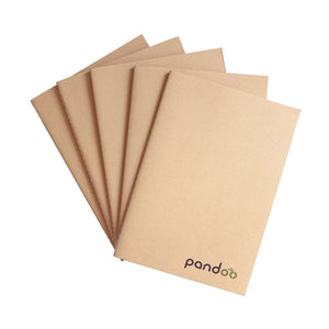 pandoo Notizheft A4 / 5 Stück 5 Notizhefte aus 100% Bambuszellstoff | A4 und A5 Format