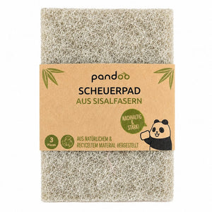 pandoo Scheuerpad Robustes Scheuerpad – kraftvoll & plastikfrei (3er Set)