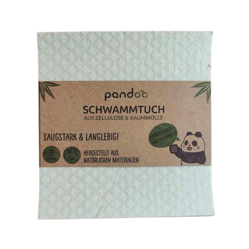 pandoo Schwammtuvh Nachhaltige Schwammtücher 3er-Set – waschbar, saugstark & plastikfrei
