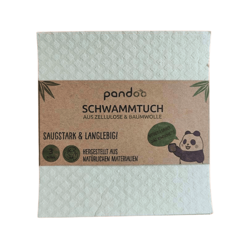 pandoo Schwammtuvh Nachhaltige Schwammtücher 3er-Set – waschbar, saugstark & plastikfrei