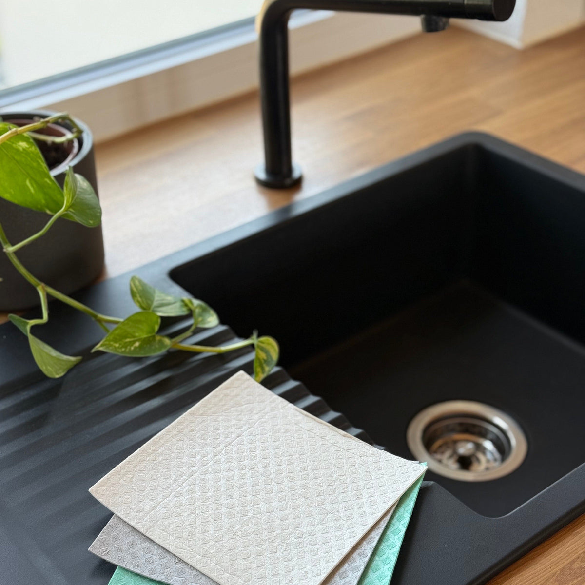 pandoo Schwammtuvh Nachhaltige Schwammtücher 3er-Set – waschbar, saugstark & plastikfrei