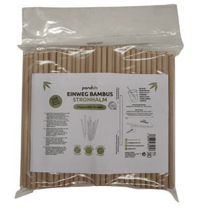 pandoo Strohhalm 200 Stück Plastikfreie Einweg-Strohhalme aus Pflanzenfasern