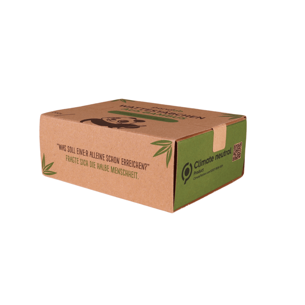 pandoo Wattestäbchen Plastikfreie Wattestäbchen aus Bambus und Bio-Baumwolle